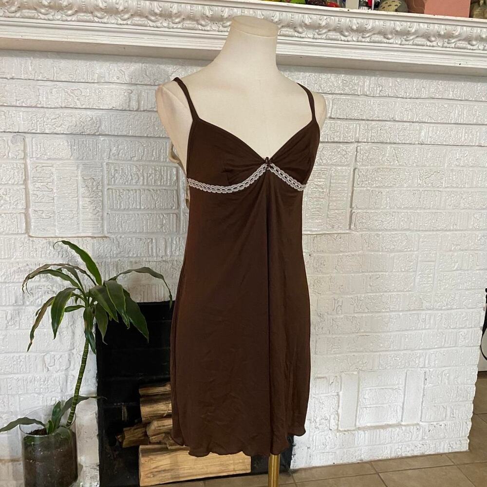 Vintage y2k dark brown babydoll dress